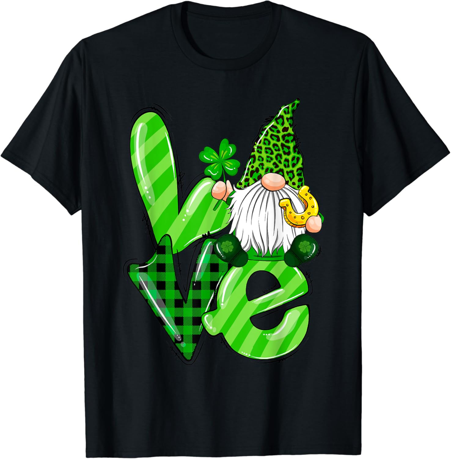 Amazoncom love gnome irish leopard shamrock plaid st patricks day